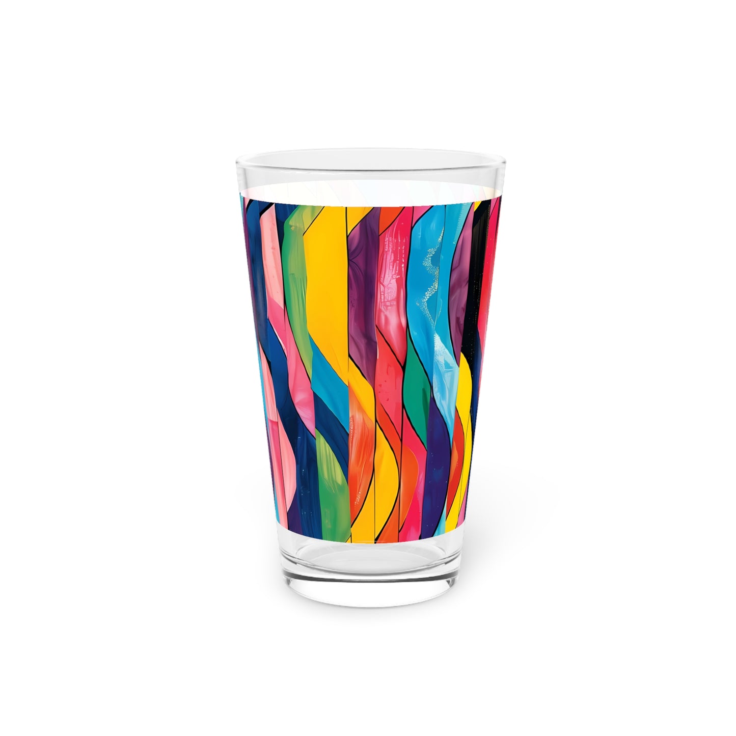 Retro Ripples Pint Glass - 16 oz - Sip Back and Ride the Wave of Style!
