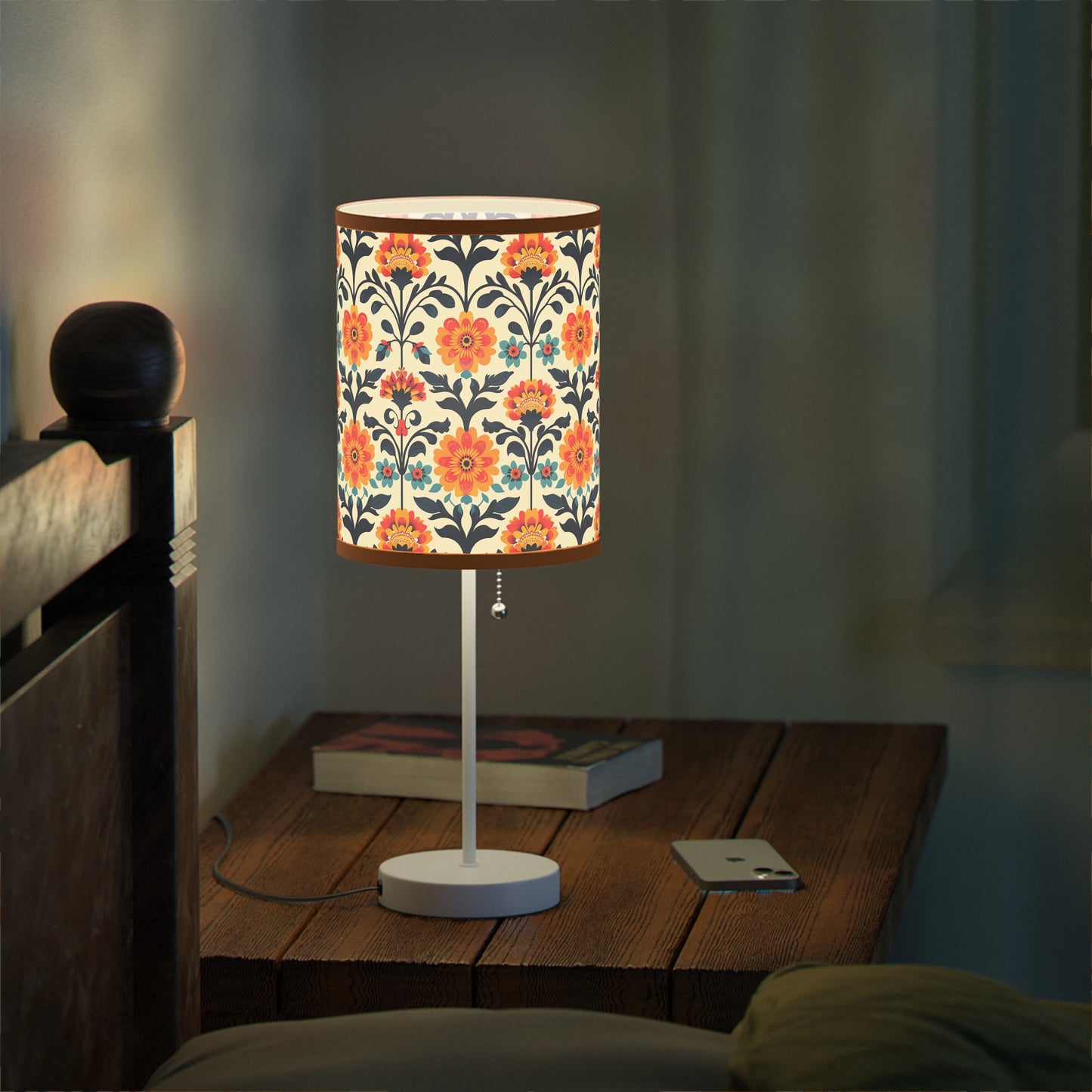 Swedish Garden Harmony Modern Table Lamp. 20" Tall, Metal Stand, US|CA Plug, Available in 2 Finishes & Multiple Trim Colors