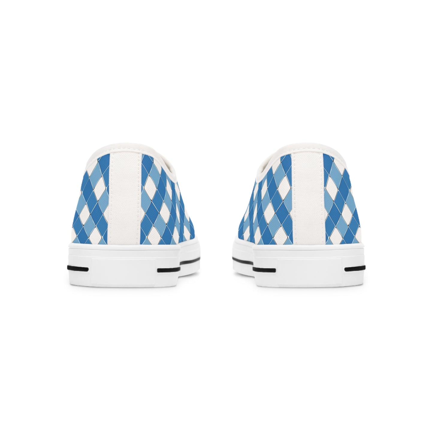 Modern Blue Ribbon Ladies' Low Top Sneakers - Step into Sophistication – Classic Plaid Reimagined with a Modern Twist!