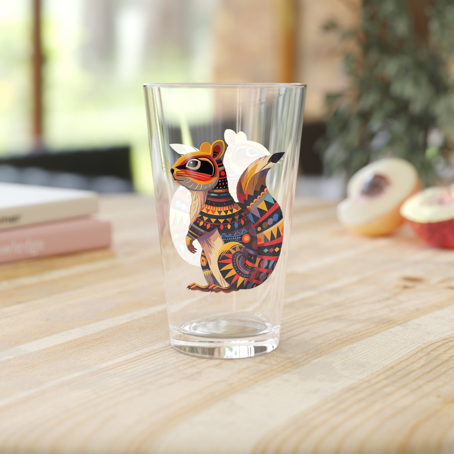 Autumn Squirrel Spirit Pint Glass - 16 oz - Celebrate Fall Vibes with a Whimsical Woodland Friend. From our Spirit of the Wild Collection.