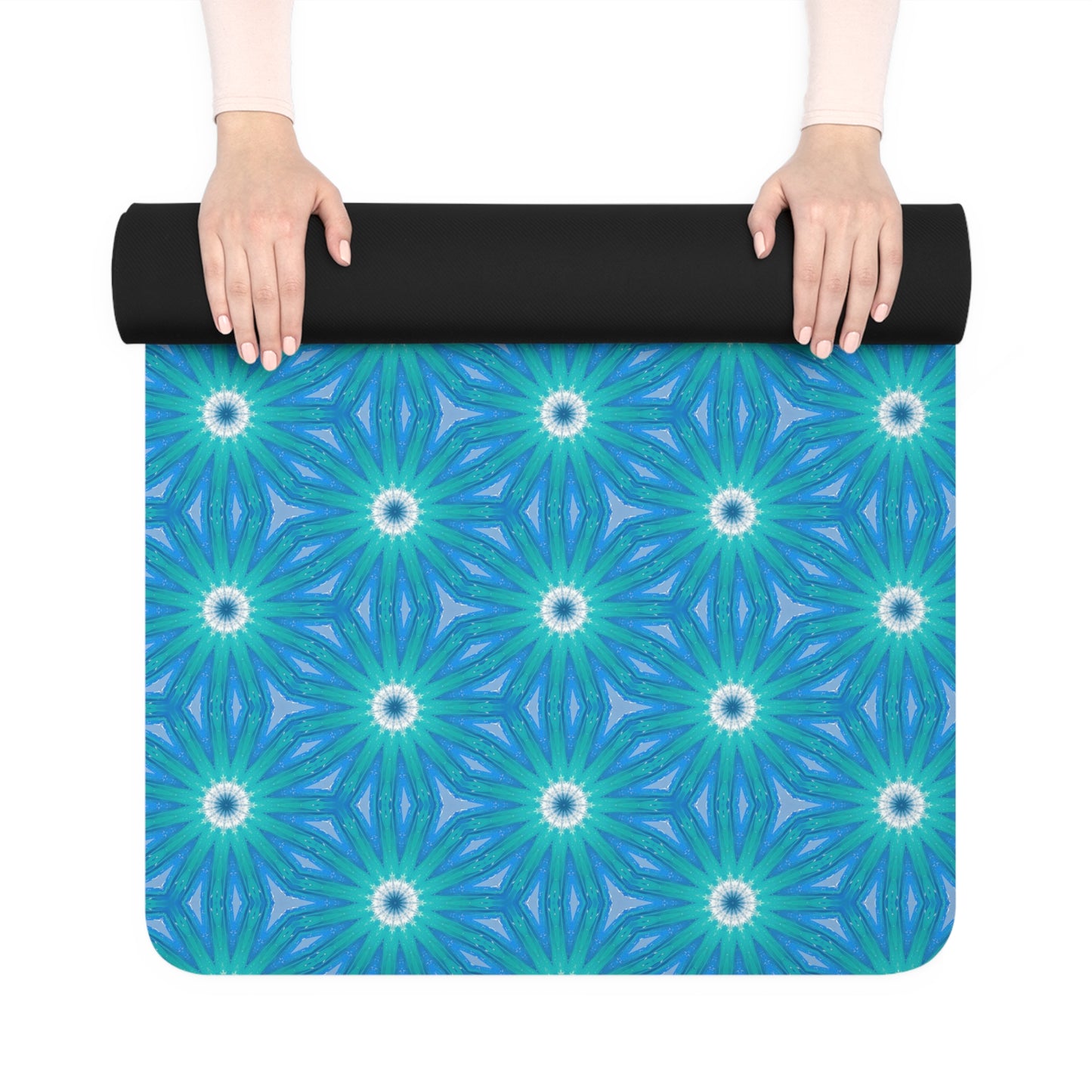 Sapphire Nebula Rubber Yoga Mat - Flow Among the Stars: Unleash Your Cosmic Energy with Sapphire Nebula!