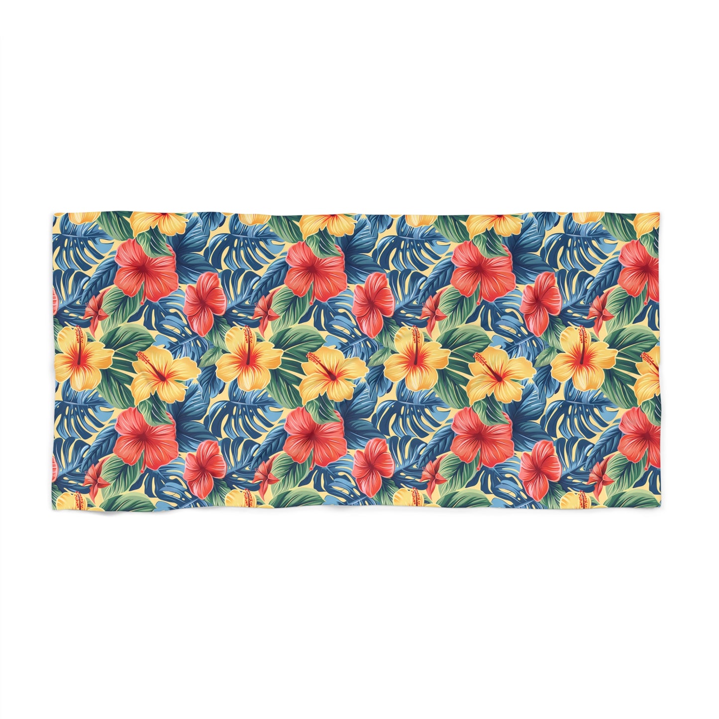 Hawaiian Hibiscus Bliss Luxurious Beach Towel - Escape to Paradise with Hawaiian Hibiscus Bliss! Available in 2 sizes.