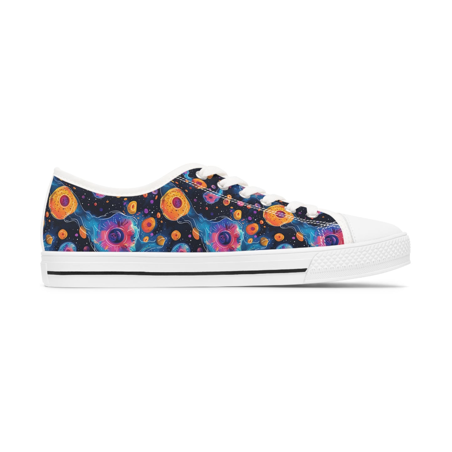 Birth of Celestial Life Ladies' Low Top Sneakers - Step Into the Stars – Where Every Step is a Celestial Adventure!