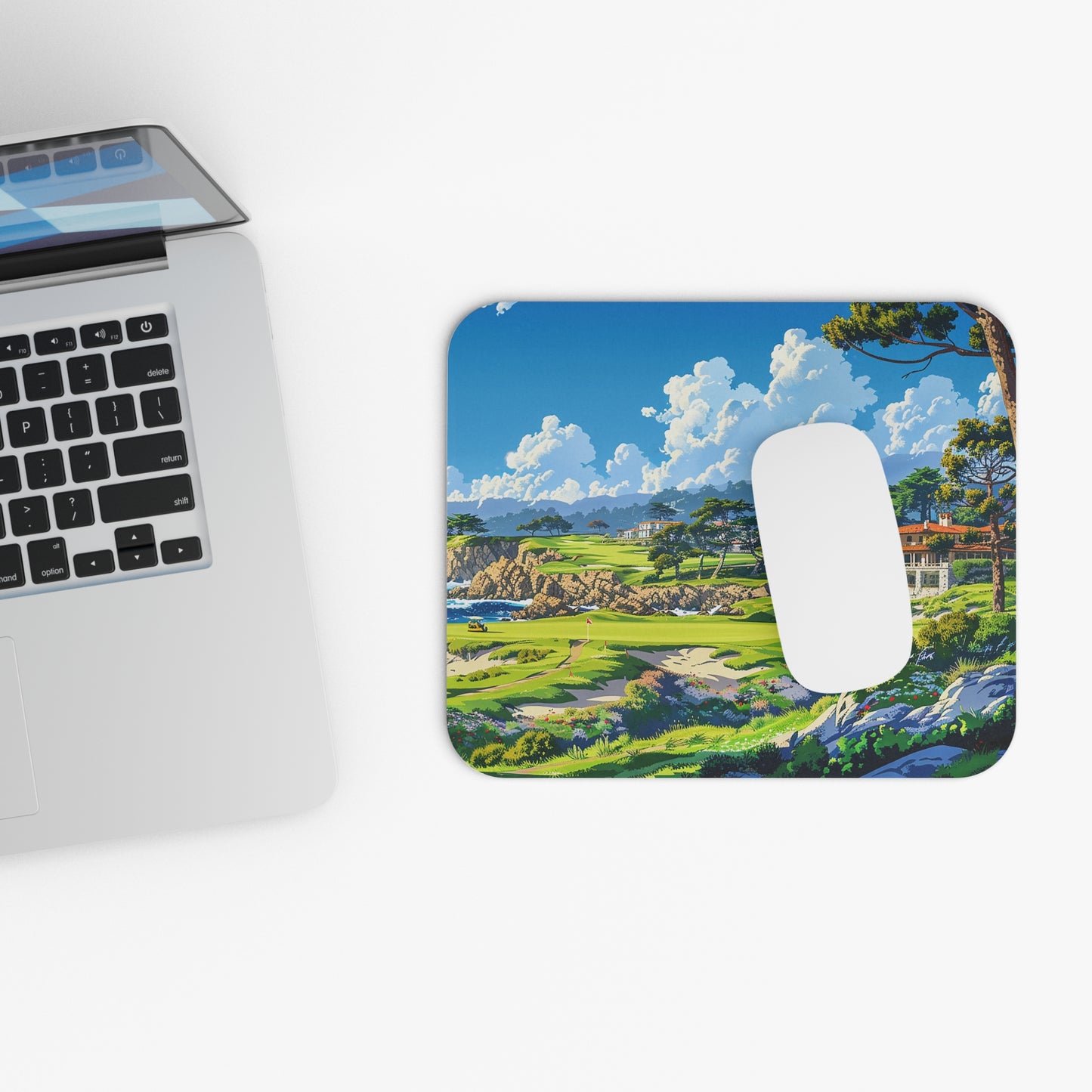 Coastal Fairway Escape Mouse Pad - Tee Off into Tranquility with Every Click!