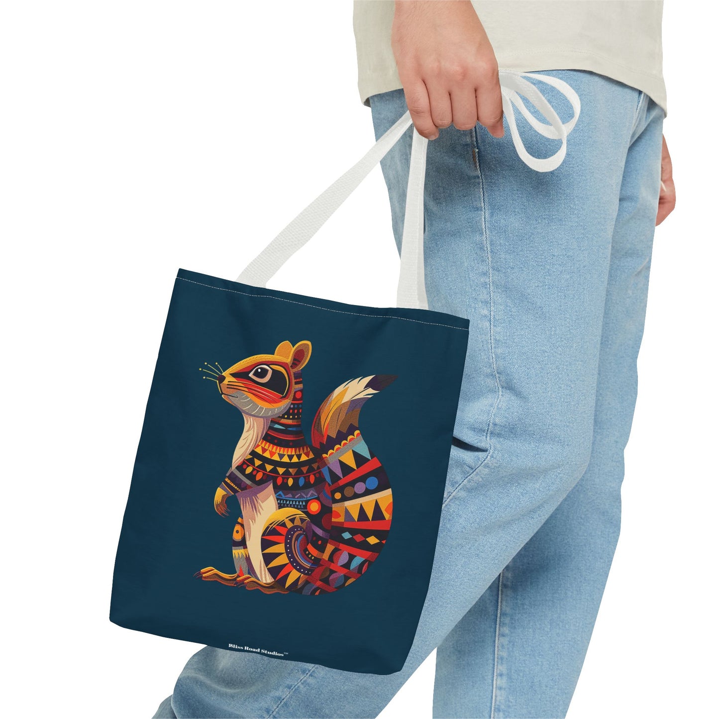 Autumn Squirrel Tote Bag - Wild Whimsy with a Tribal Twist! From our Spirit of the Wild Collection. Available in 3 sizes.
