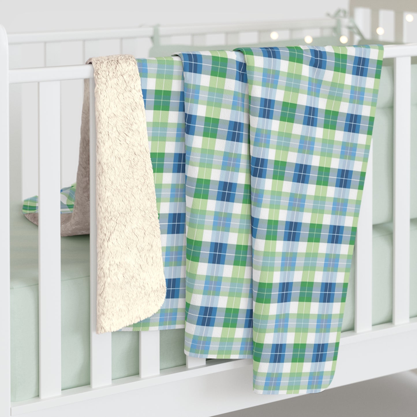 Spring Zest Plaid Sherpa Fleece Blanket - Wrap Yourself in Spring - Cozy Comfort with a Splash of Zest! Available in 2 sizes.