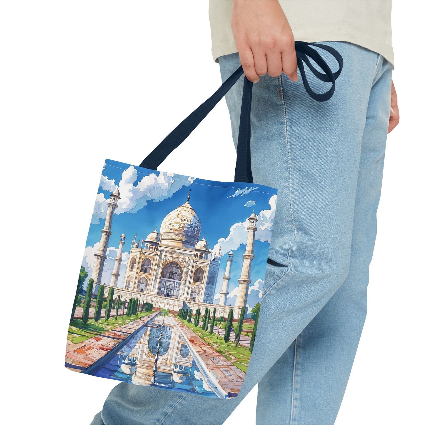Taj Mahal Reflection Tote Bag - Carry the Splendor of the Taj Wherever You Go! Available in 3 sizes.