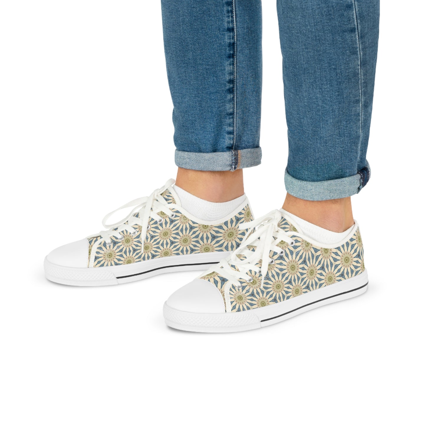 Celestial Harmony Men's Low Top Sneakers - Stride in Style - A Symphony of Colors at Your Feet!