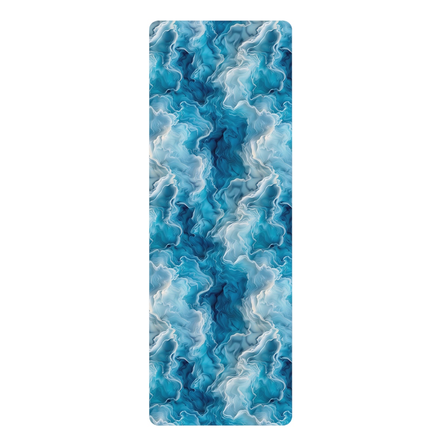 Glacial Caverns Rubber Yoga Mat - Dive into Tranquility with Glacial Caverns.