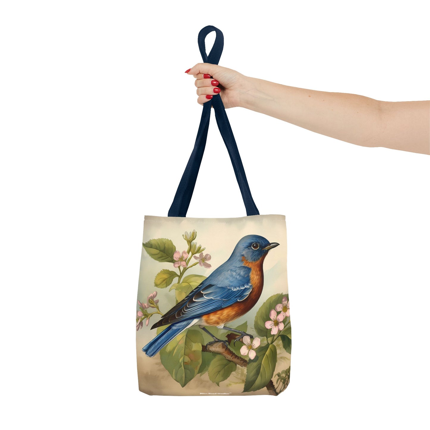 Bluebird Botanical Tote Bag - Enjoy Nature's Elegance on the Go! Available in 3 sizes.