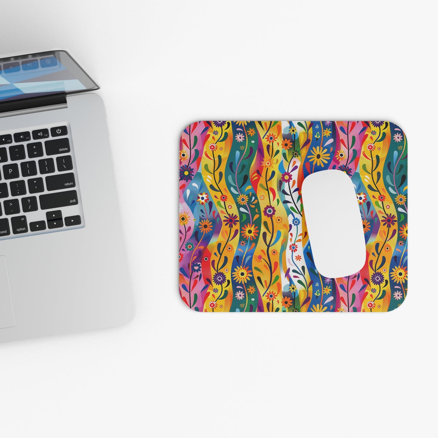 Floral Rhythms Mouse Pad - Smooth Moves, Vibrant Grooves - Navigate with Style!