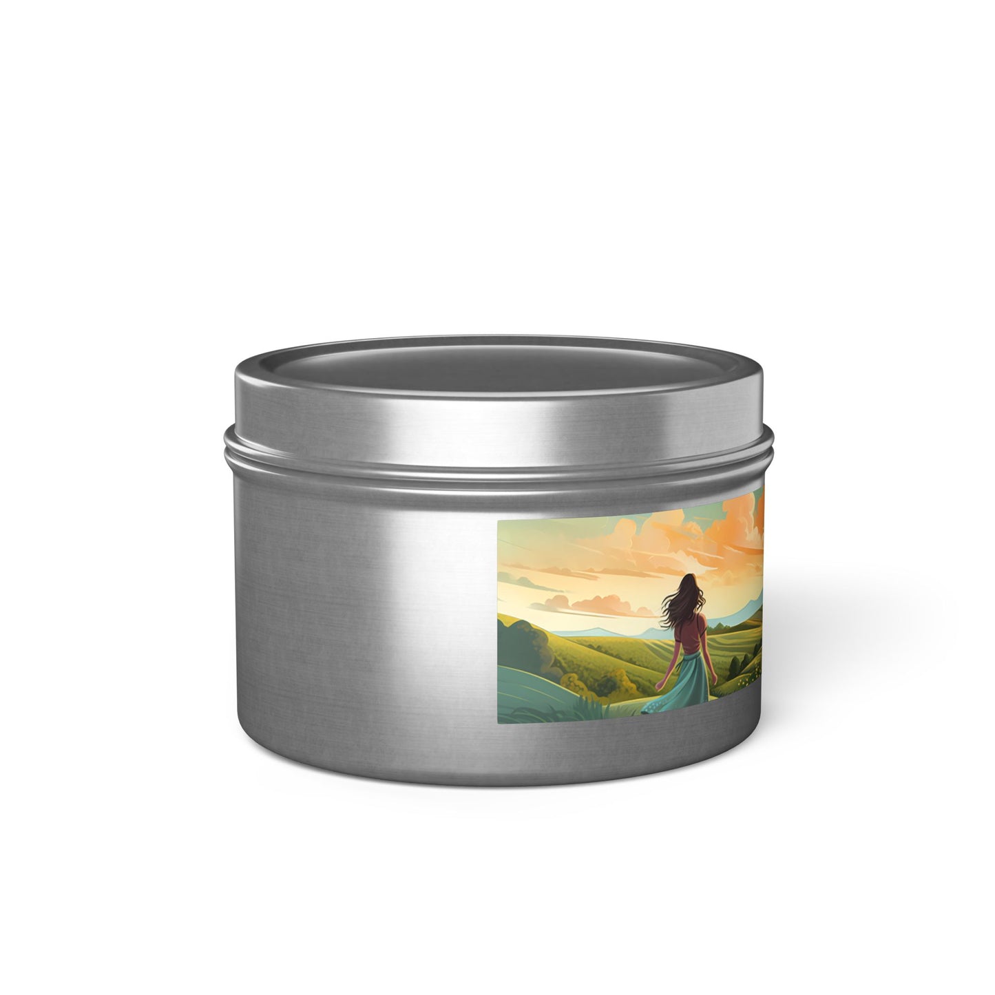 Bliss Road Scenic Aromatherapy Tin Candle. Journey to Tranquility, One Flame at a Time. Available in 2 sizes, 3 finishes, and 5 scents.