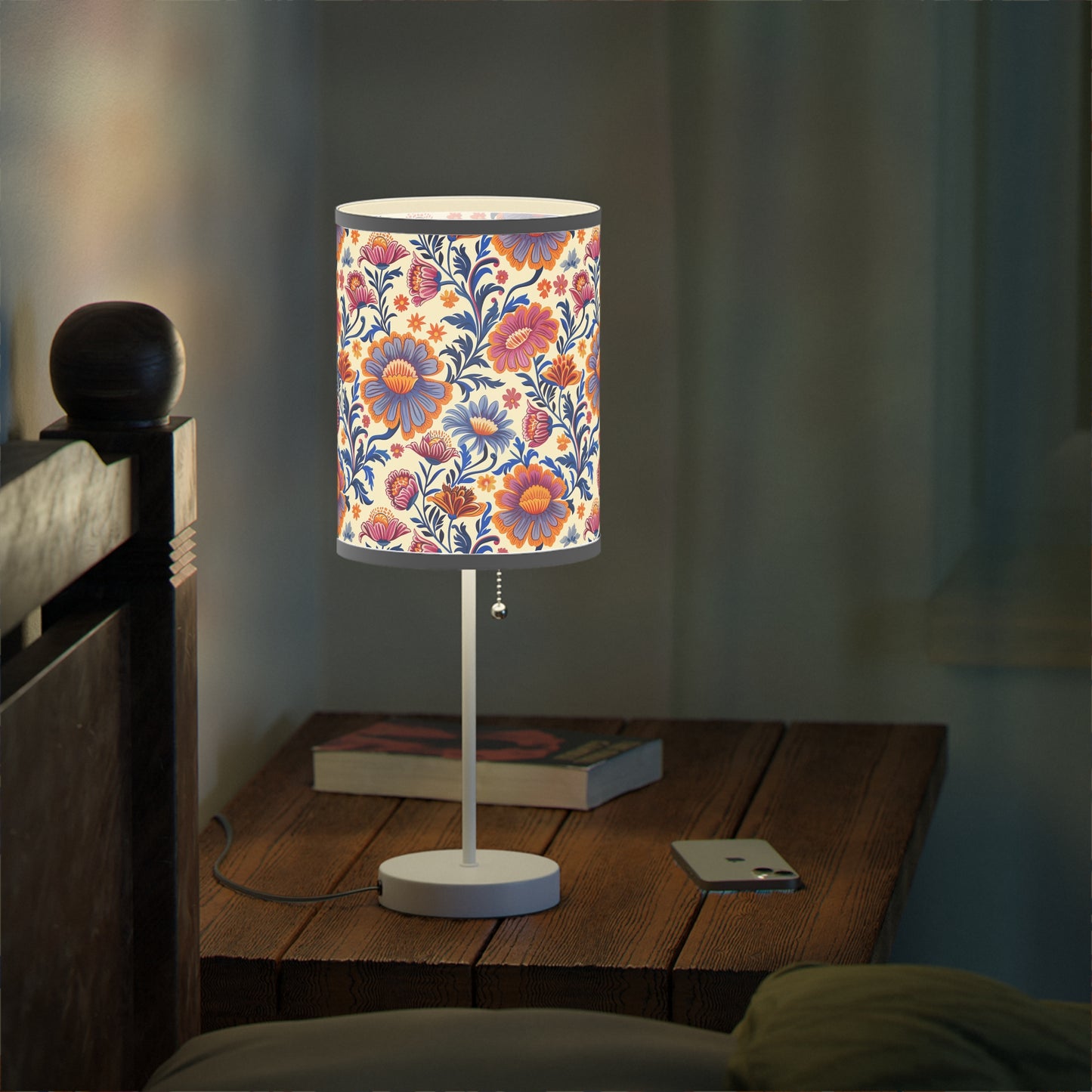 Regal Blossom Modern Table Lamp. 20" Tall, Metal Stand, US|CA Plug, Available in 2 Finishes & Multiple Trim Colors