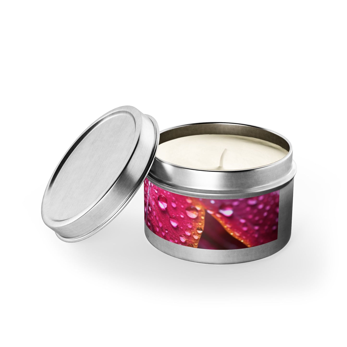 Tropical Dew Leaf Tin Candle. Embrace Nature's Serenity - A Tropical Retreat in Every Flame. Available in 2 sizes, 3 finishes, and 3 scents.