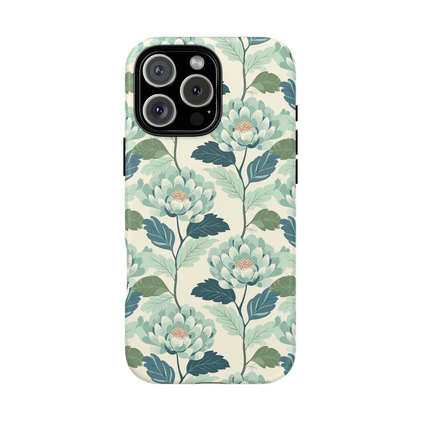 Zen Flower Tough Phone Case for Apple iPhone, Samsung Galaxy, and Google Pixel.