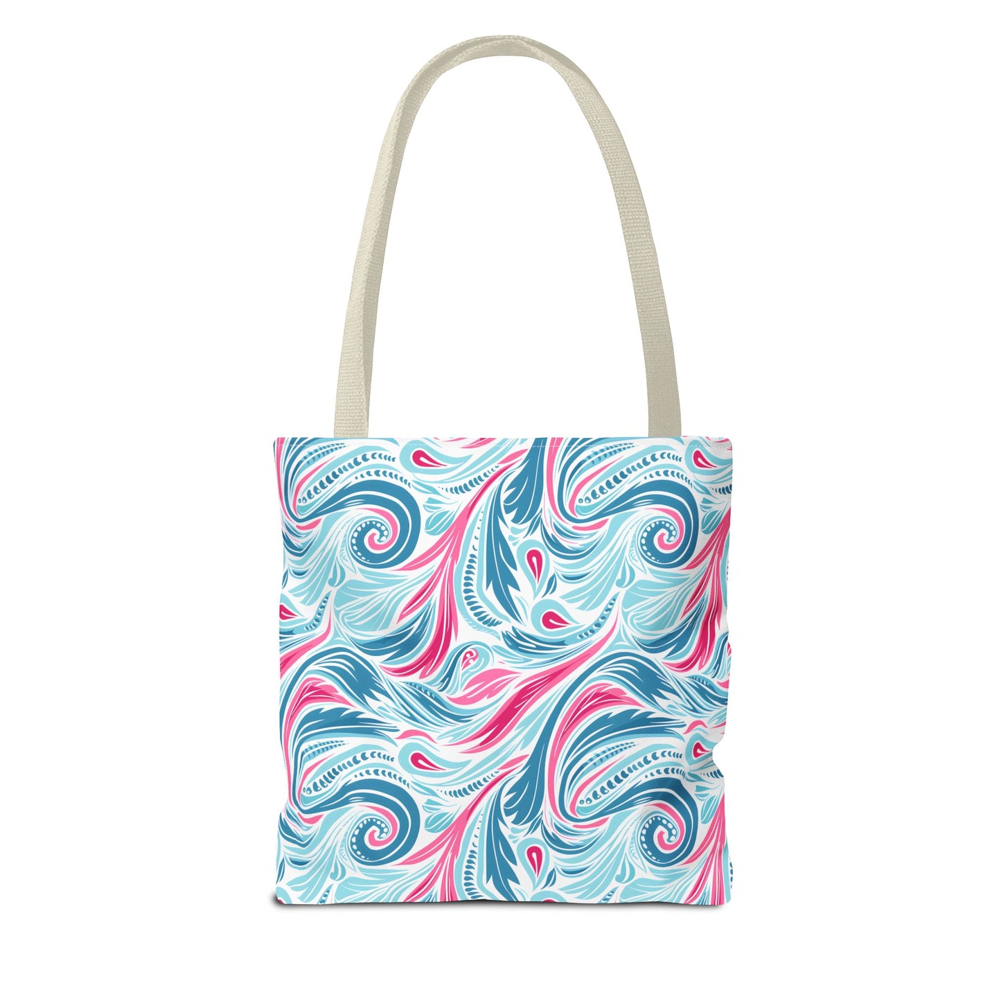 Teal Tide Twirl Tote Bag - Go Through Life with Coastal Charm! Available in 3 sizes.