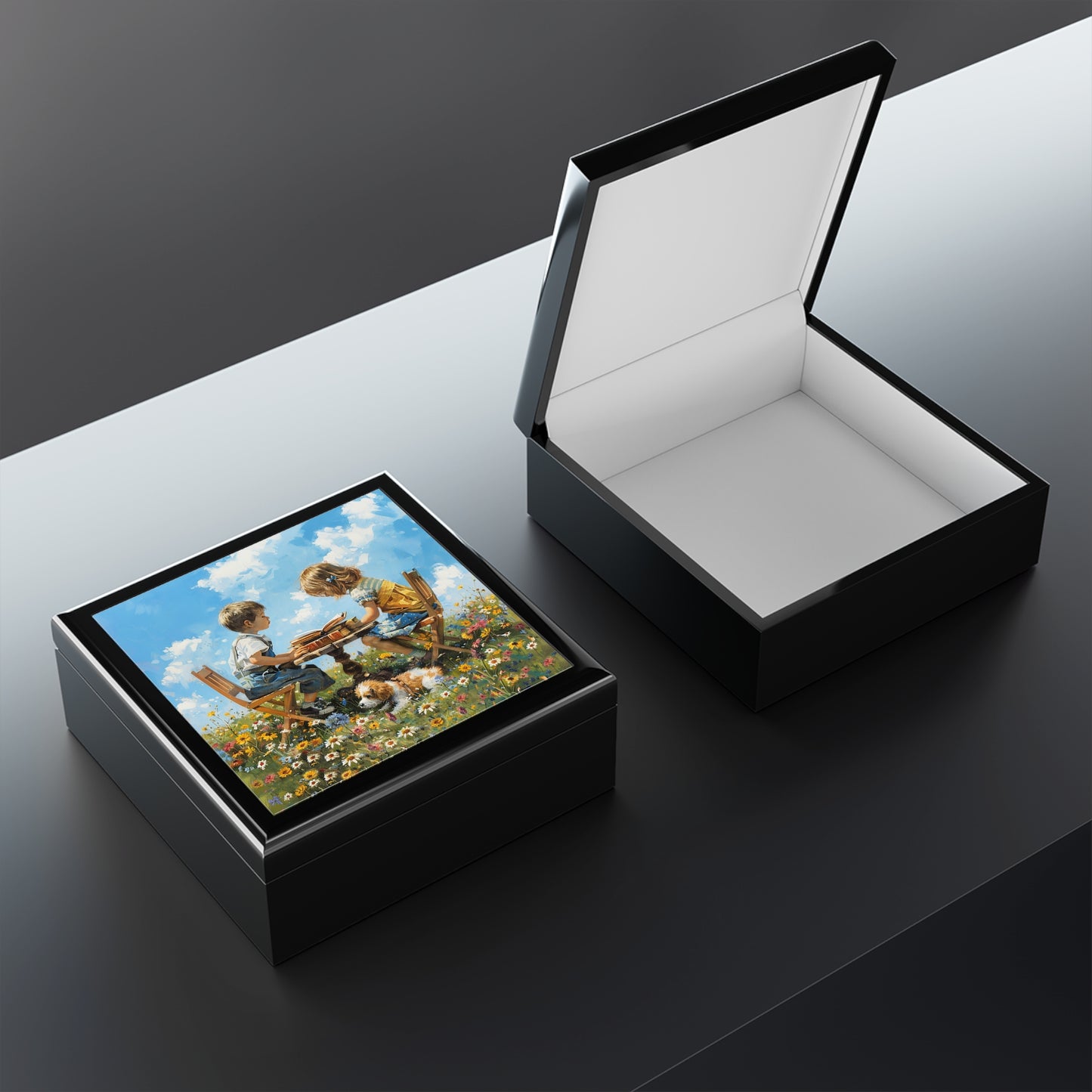 Precious Days Jewelry Box - High Quality Rubberwood Trinket, Memento Box with Glossy Finish. Unlock Memories, Embrace Joy!