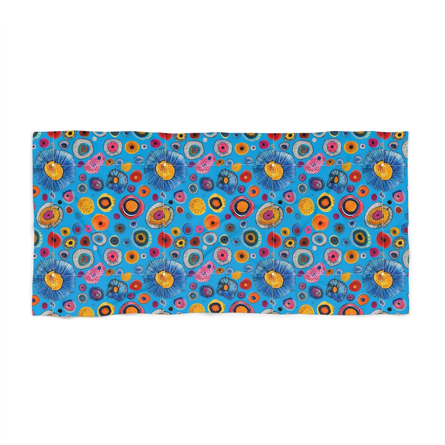 Primordial Sea Life Luxurious Beach Towel - Towel Off in Bright Blue Sea Colors! Available in 2 sizes.