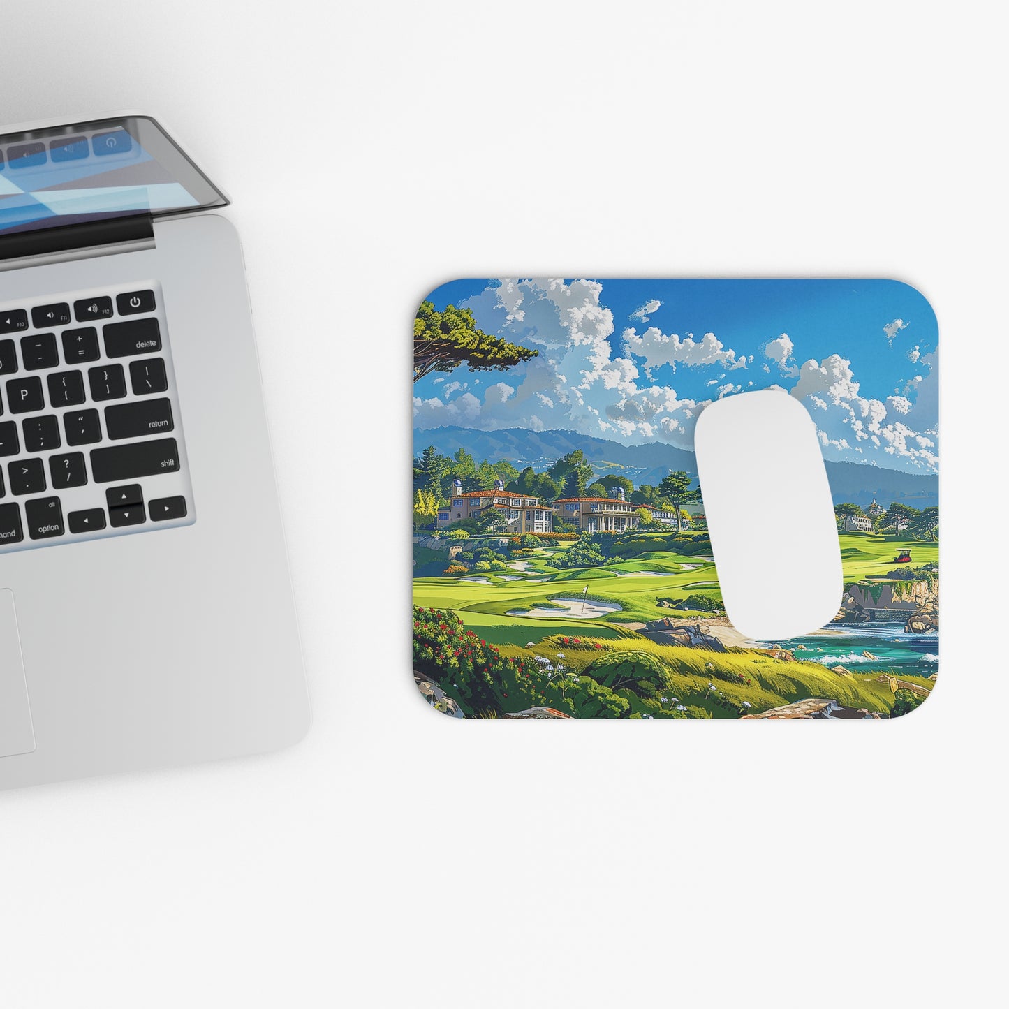 Pacific Cypress Golf Retreat Mouse Pad - Tee off in Style with Every Click!