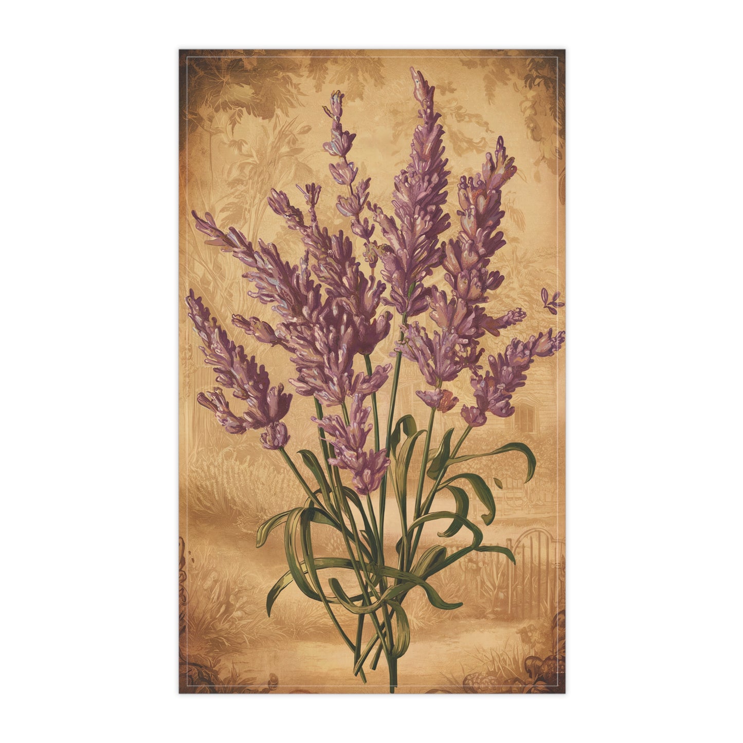 Lavender Lore Kitchen Towel - Cotton Twill - 18" x 30" - Steeped in Tradition, Sprinkled with Lavender!