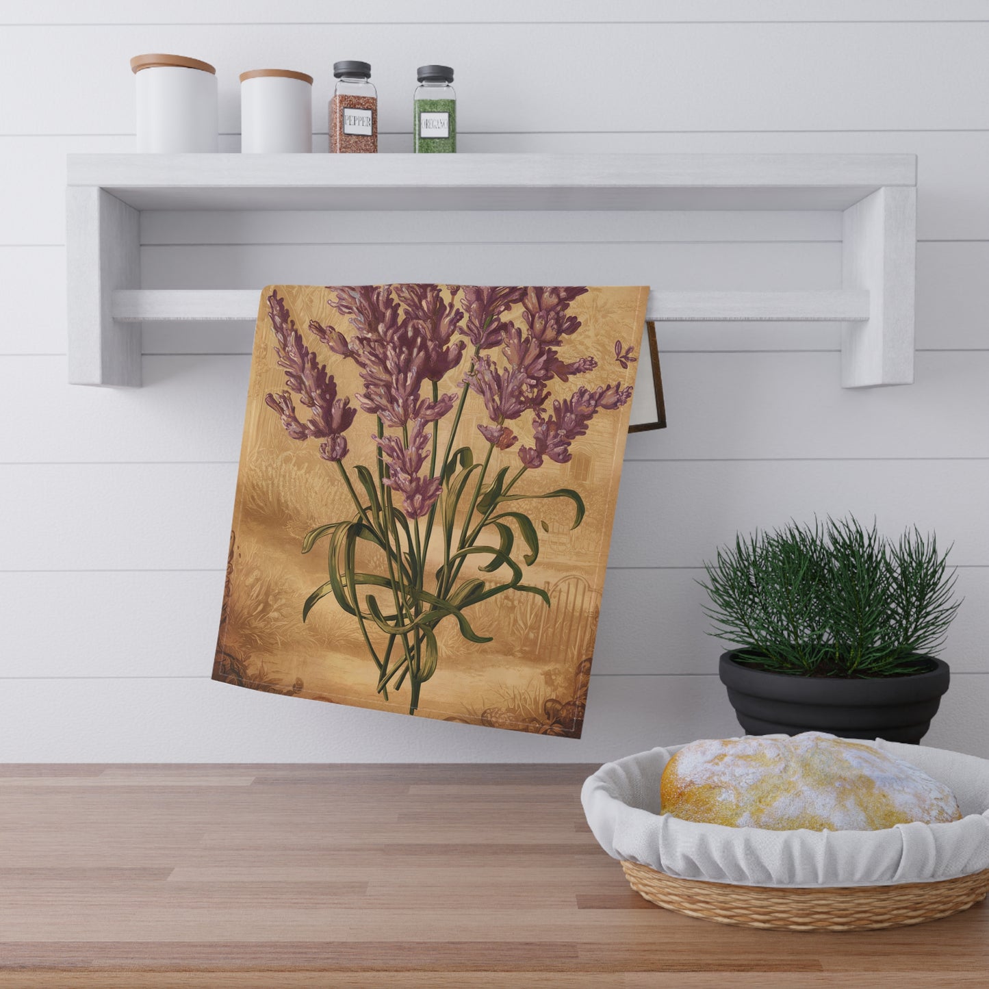 Lavender Lore Kitchen Towel - Cotton Twill - 18" x 30" - Steeped in Tradition, Sprinkled with Lavender!