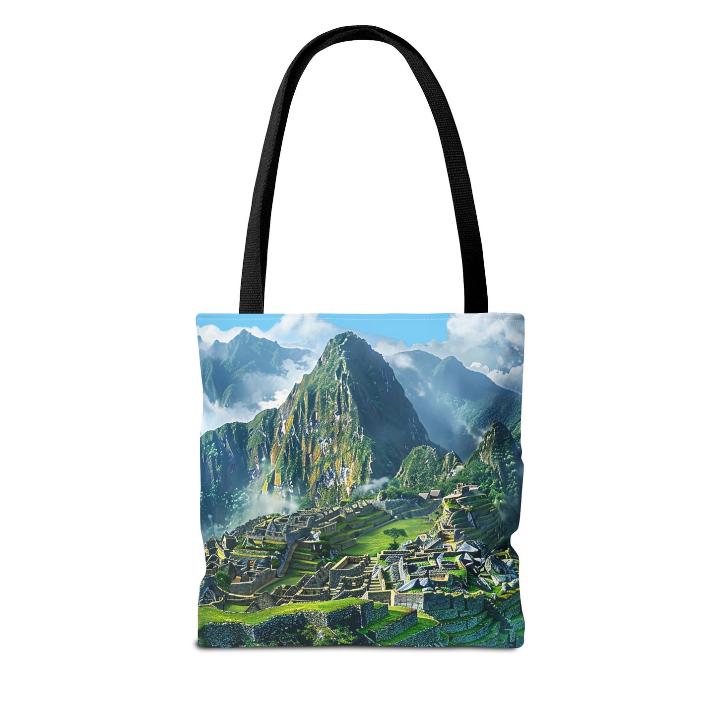 Machu Picchu Misty Peaks Tote Bag - Let the Mists of the Peruvian Andes Mountain Inspire Your Travels. Available in 3 sizes.
