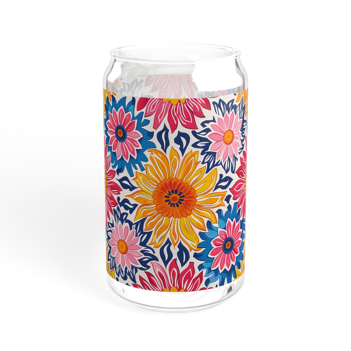 Sunsplash Petals Sipper Glass Tumbler - 16 oz - Sip in the Sunshine with Every Petal!