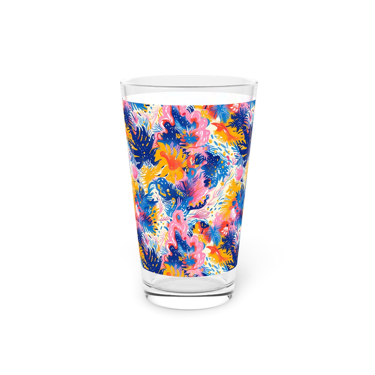 Splatter Blossom Pint Glass - 16 oz - Artfully Poured, Cheerfully Sipped!