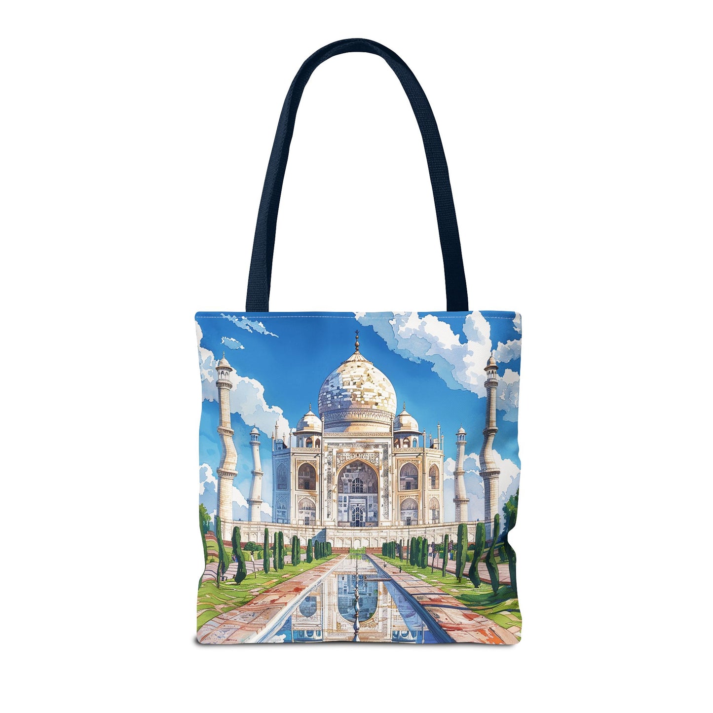 Taj Mahal Reflection Tote Bag - Carry the Splendor of the Taj Wherever You Go! Available in 3 sizes.