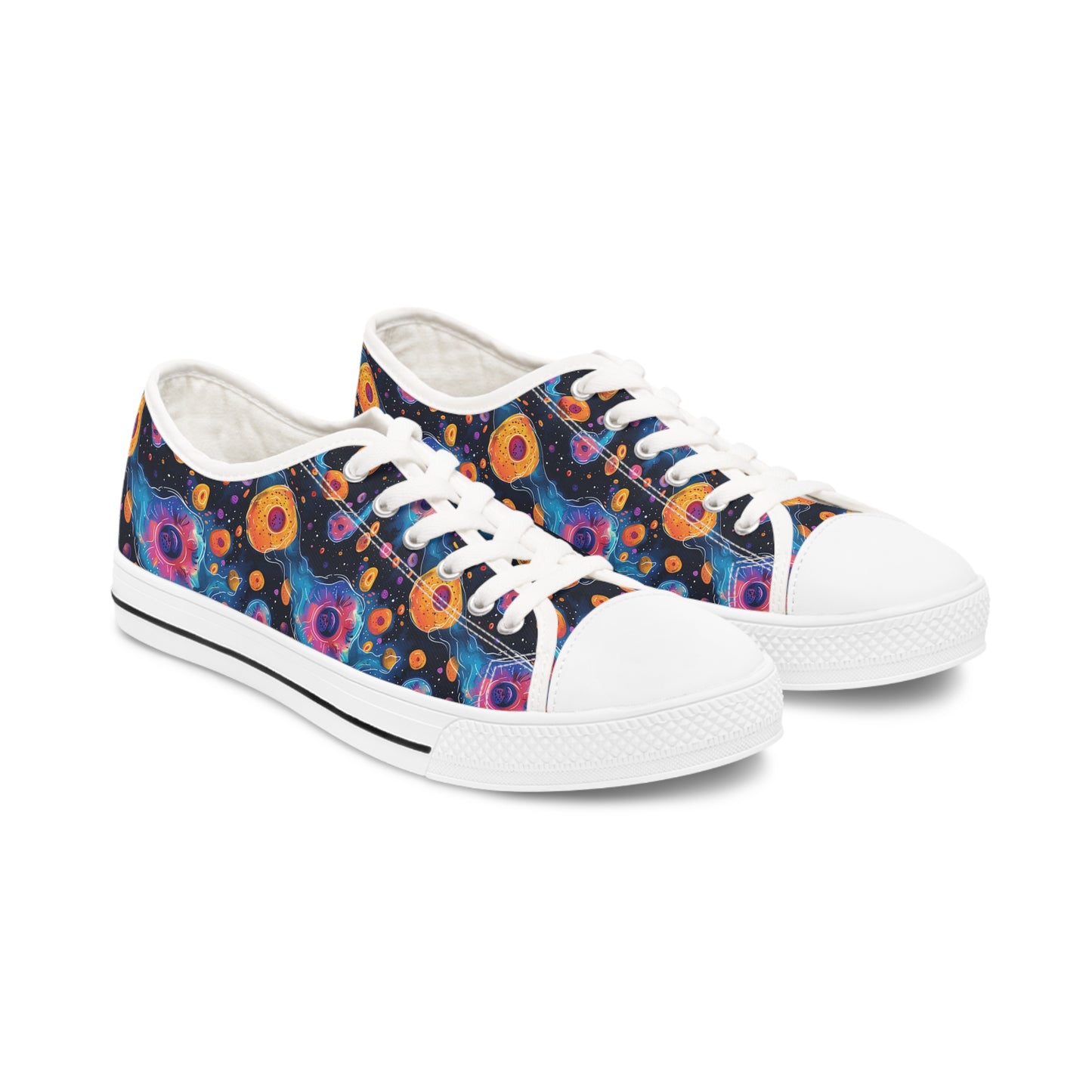 Birth of Celestial Life Ladies' Low Top Sneakers - Step Into the Stars – Where Every Step is a Celestial Adventure!