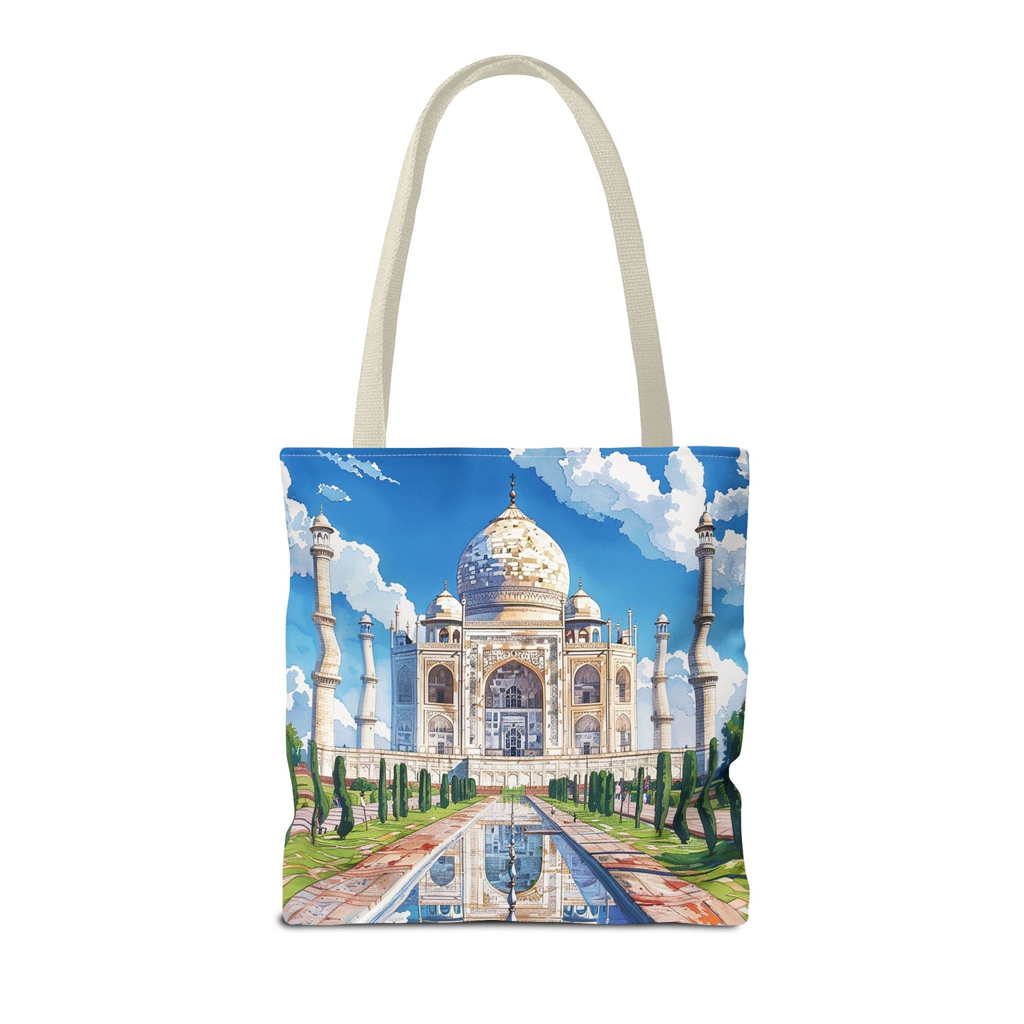 Taj Mahal Reflection Tote Bag - Carry the Splendor of the Taj Wherever You Go! Available in 3 sizes.