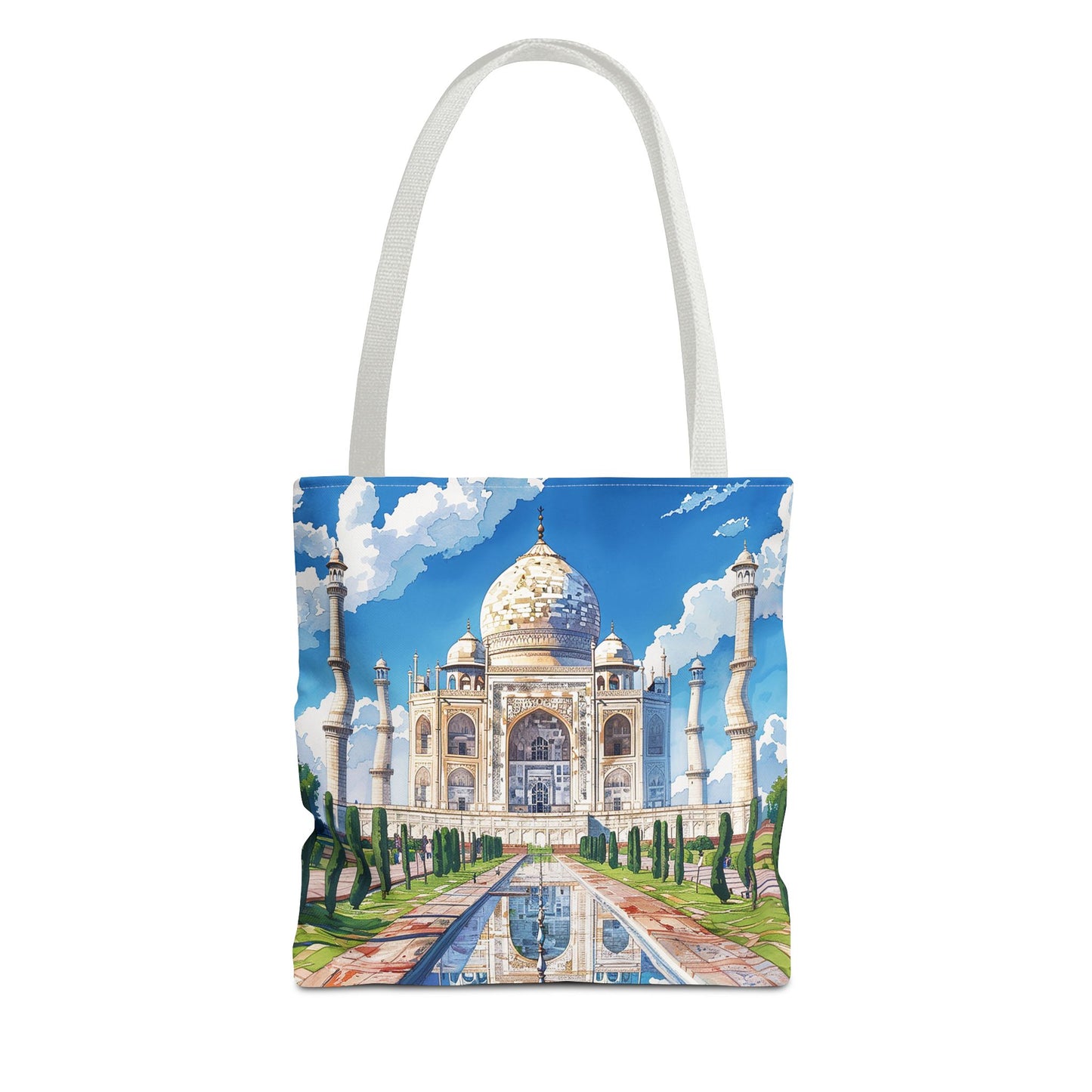 Taj Mahal Reflection Tote Bag - Carry the Splendor of the Taj Wherever You Go! Available in 3 sizes.