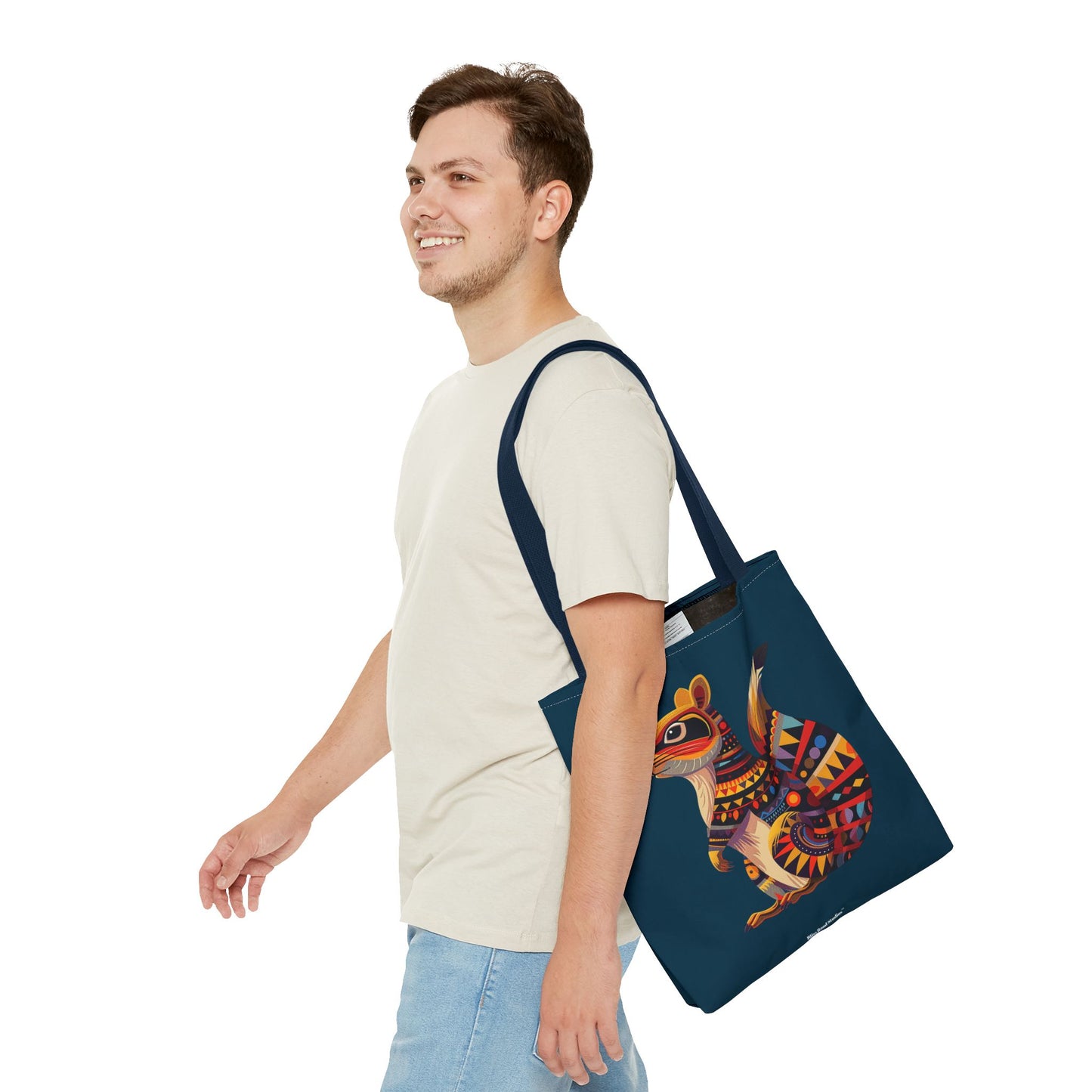 Autumn Squirrel Tote Bag - Wild Whimsy with a Tribal Twist! From our Spirit of the Wild Collection. Available in 3 sizes.