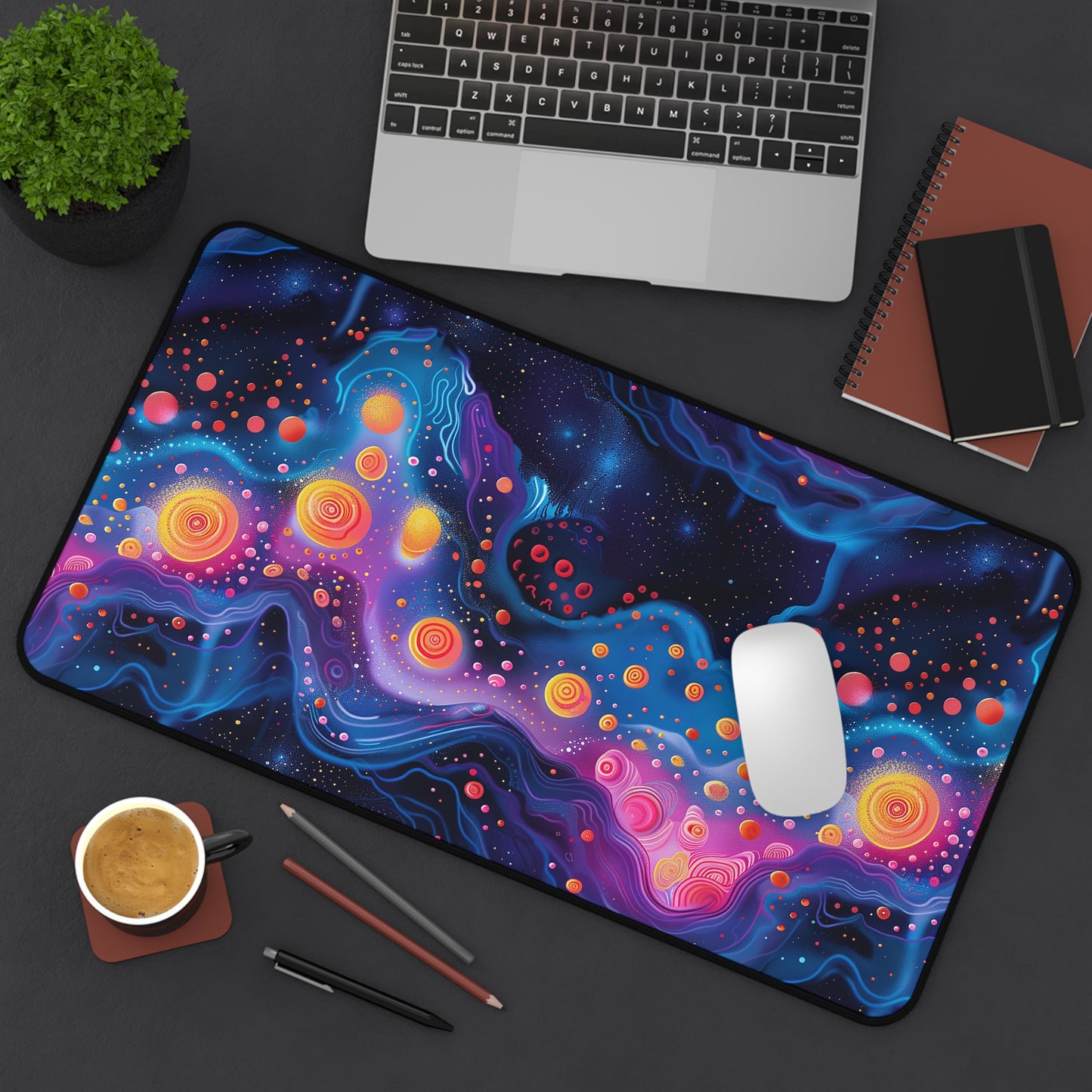 Cosmic Milky Way Desk Mat (Desk Pad) - Journey Through the Stars with Every Task! Available in 3 sizes.