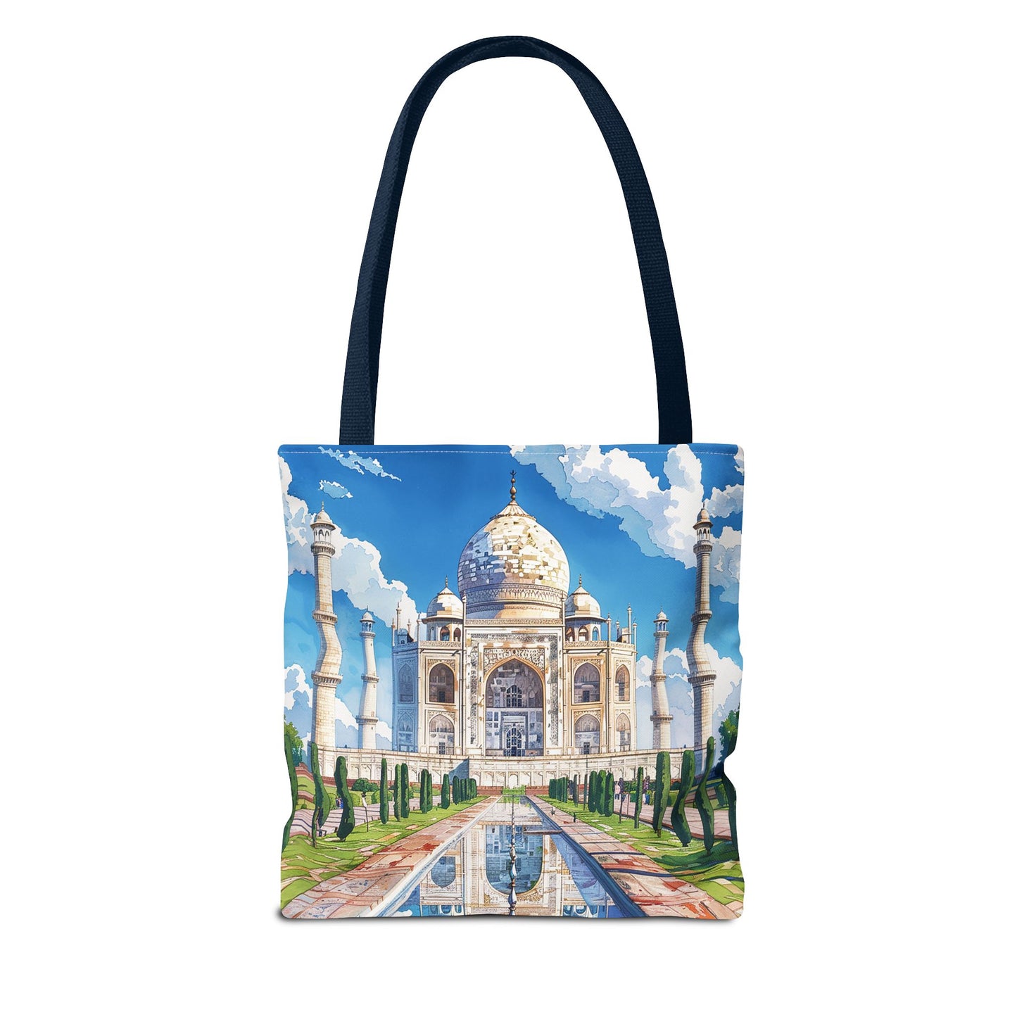 Taj Mahal Reflection Tote Bag - Carry the Splendor of the Taj Wherever You Go! Available in 3 sizes.