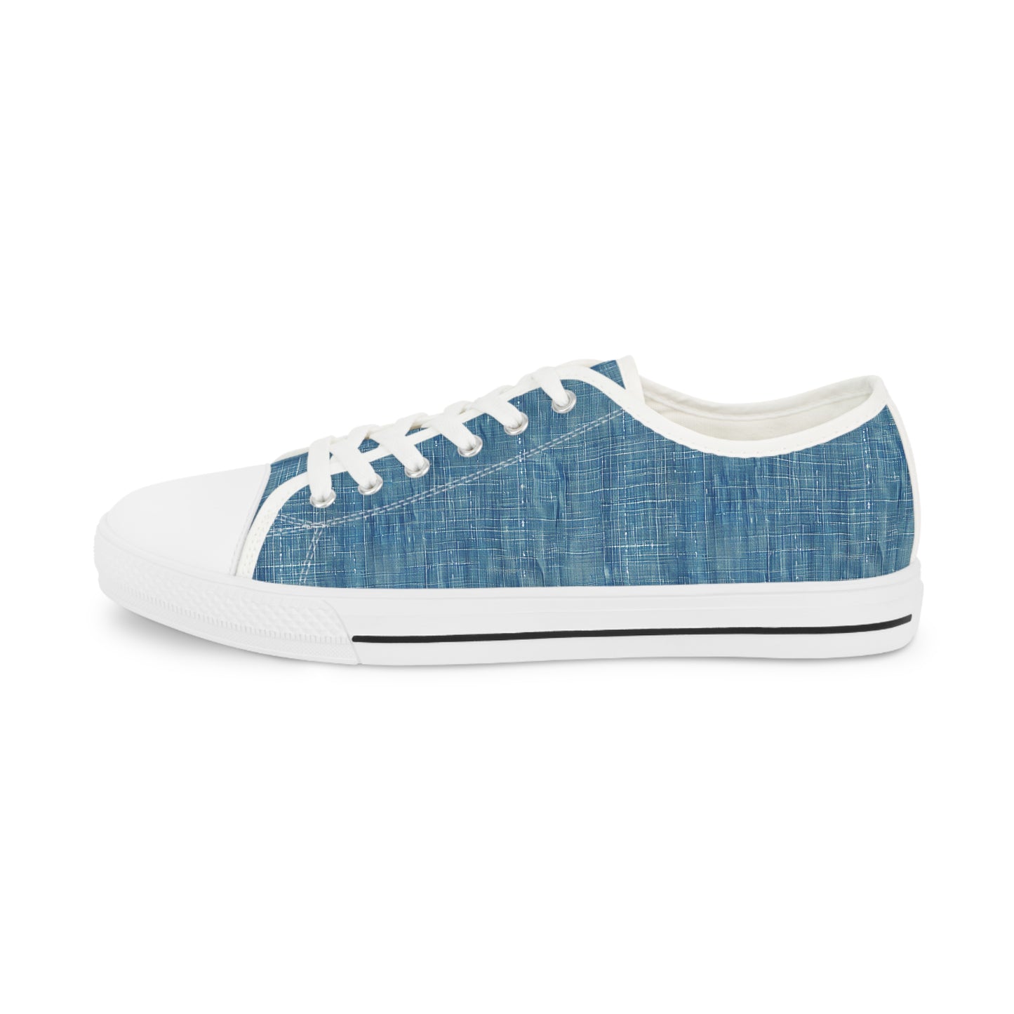 Blue Denim Men's Low Top Sneakers - Denim Done Right – Step Into Retro-Cool Comfort!