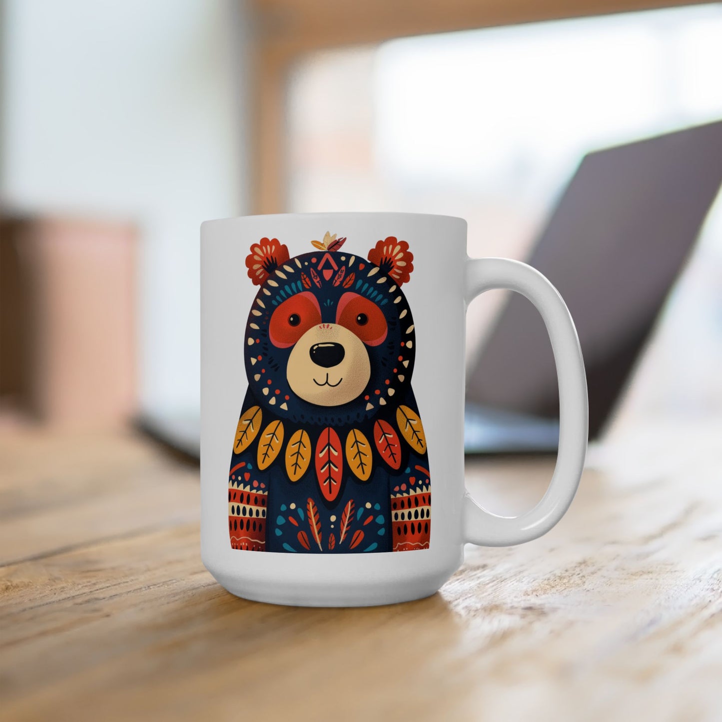 Mamma Bear Ceramic Mug - 15 oz. - Sip in the Warmth of Autumn with Mamma Bear! From our Bear Family Collection.