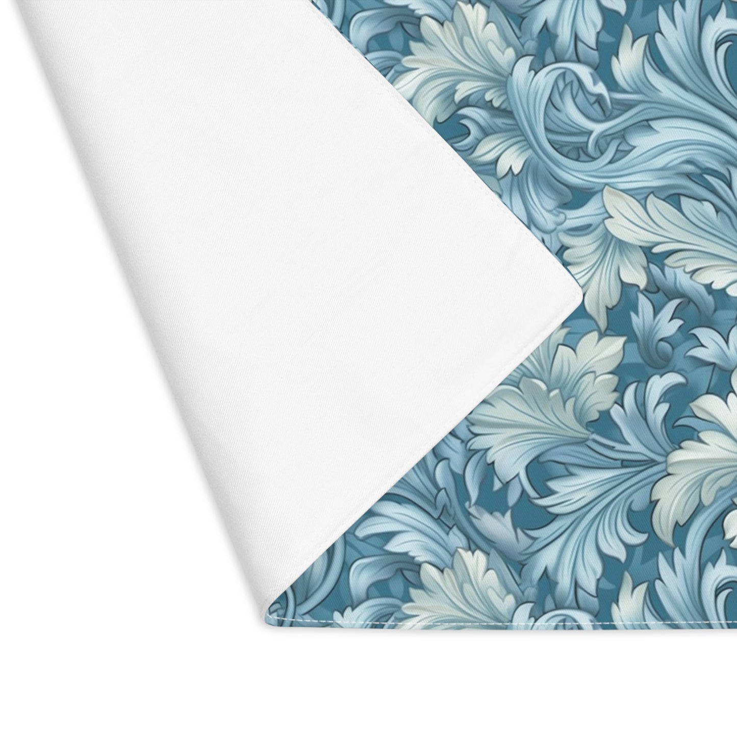 Soft Blue Leaf Tapestry Placemat - Elevate Your Dining with Tranquil Blue Elegance! Cotton Twill - 18" x 14"