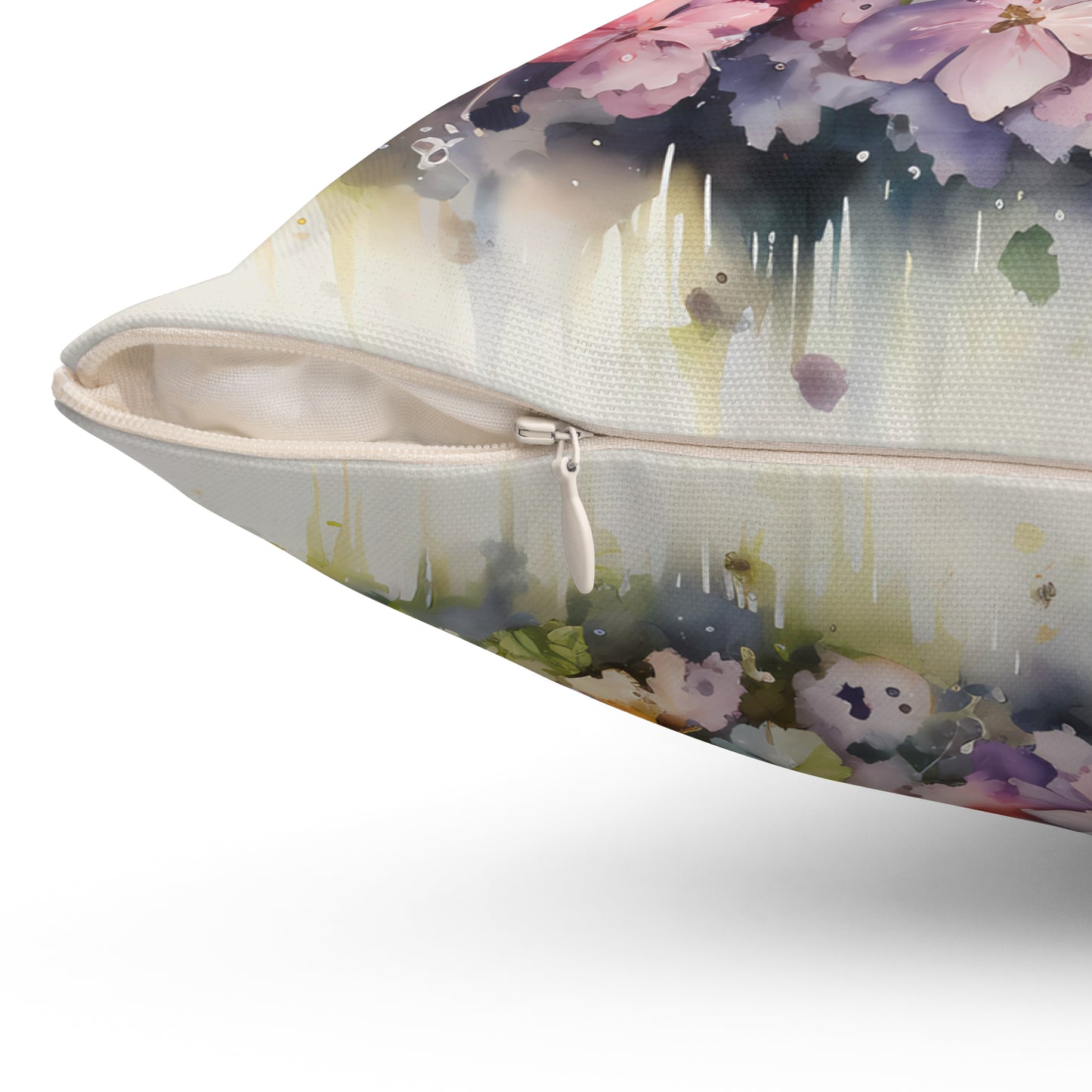 Enchanted Fairy Meadow Square Throw Pillow - Spun Polyester - Double-Sided Print - Concealed Zipper - Available in 4 sizes.