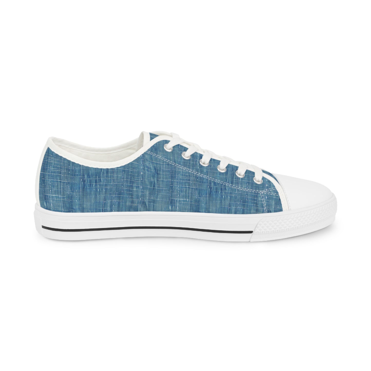 Blue Denim Men's Low Top Sneakers - Denim Done Right – Step Into Retro-Cool Comfort!