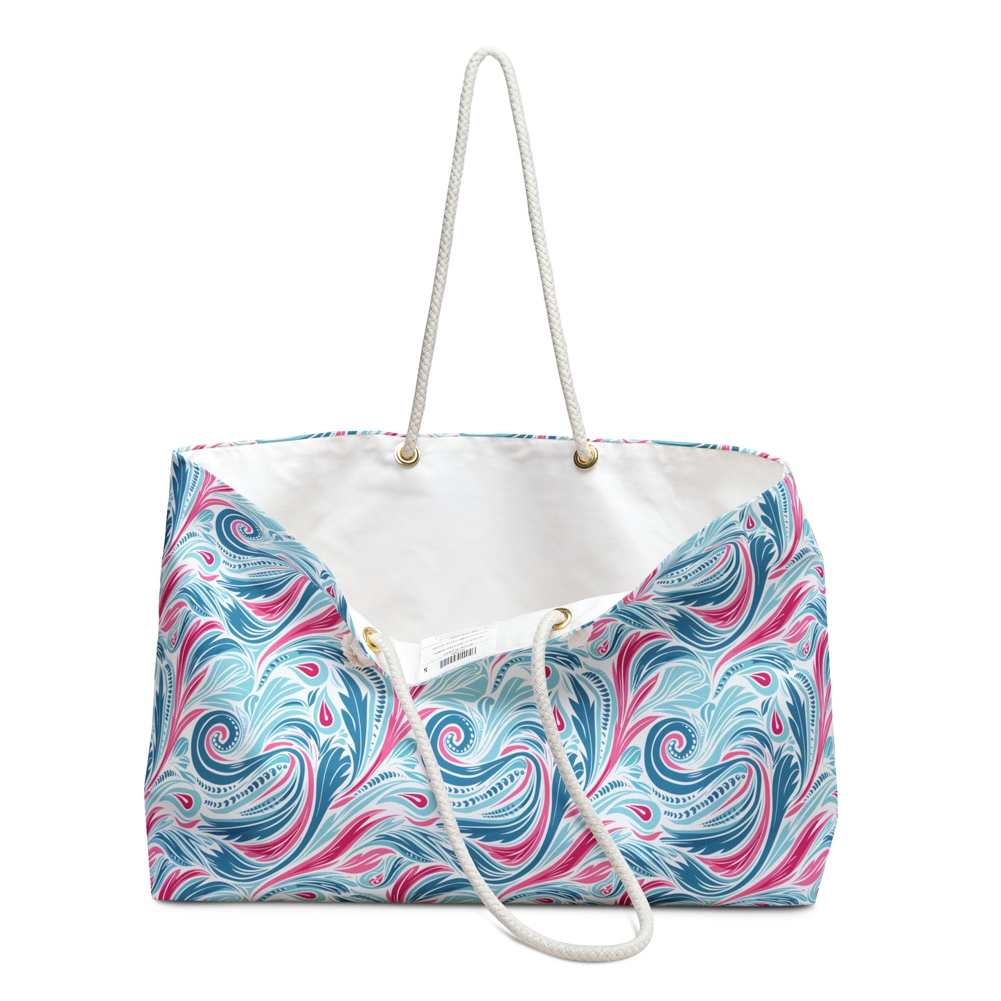 Teal Tide Twirl Weekender Bag - Drift into Style - Where Swirls of Teal and Pink Create a Sea of Fun!