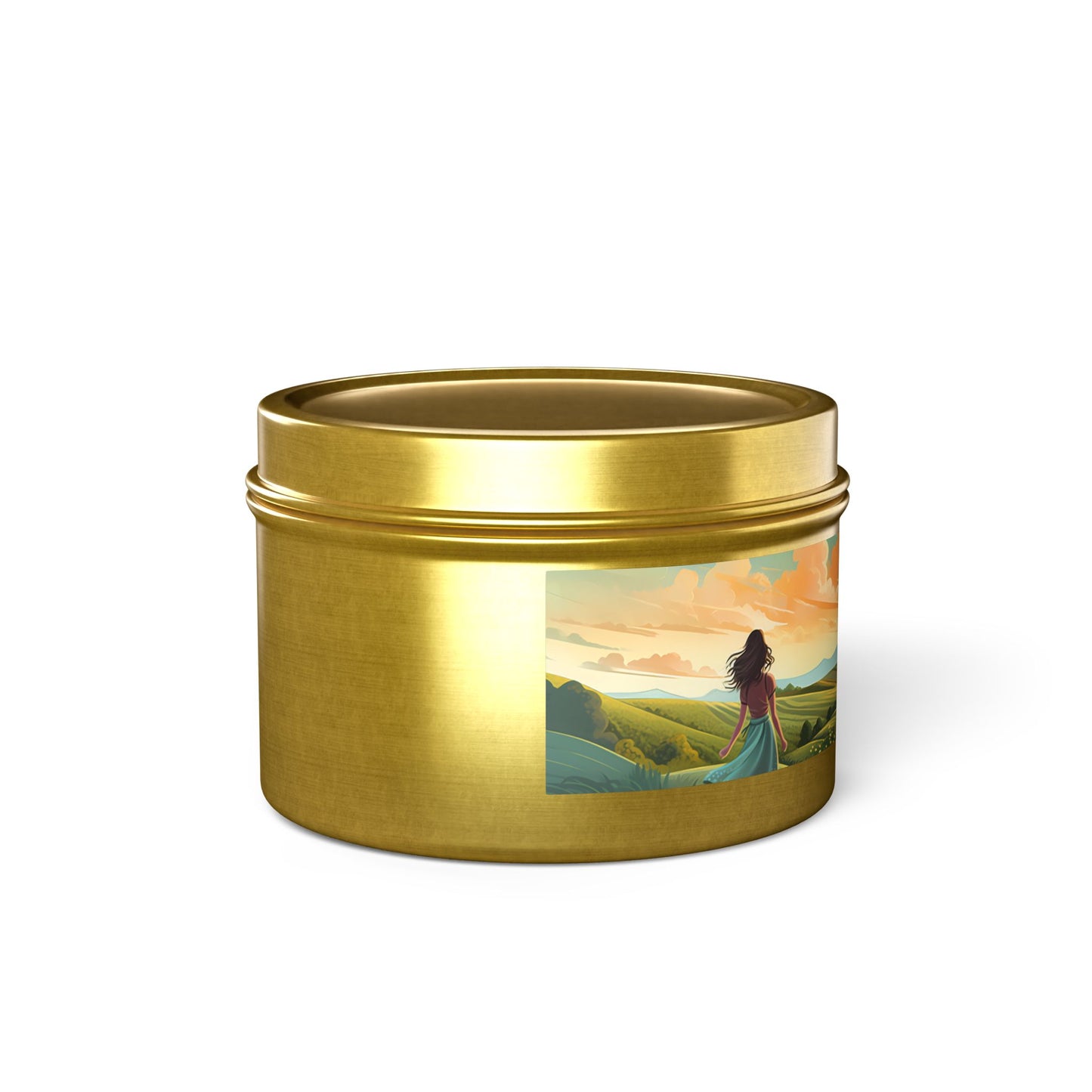 Bliss Road Scenic Aromatherapy Tin Candle. Journey to Tranquility, One Flame at a Time. Available in 2 sizes, 3 finishes, and 5 scents.
