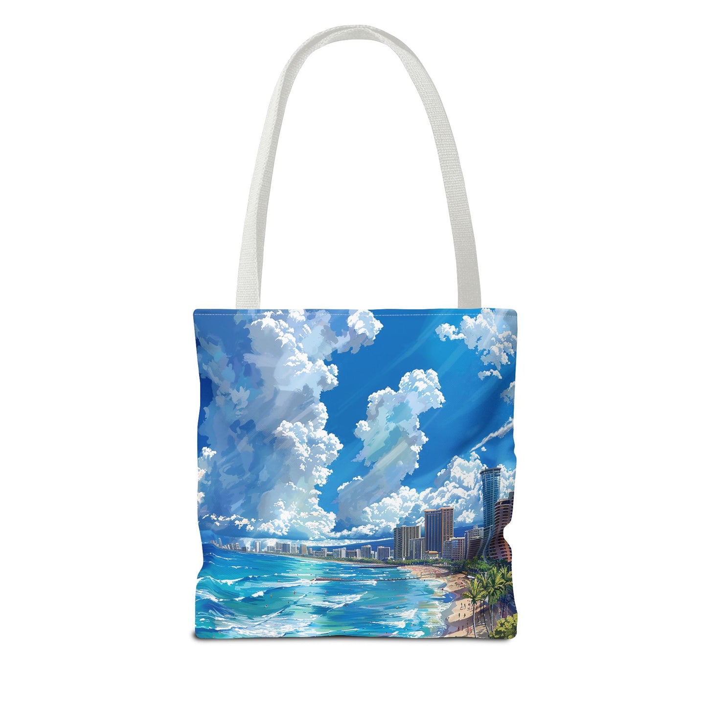 Waikiki Beach Tote Bag - Carry a Slice of Hawaiian Paradise Wherever You Go! Available in 3 sizes.