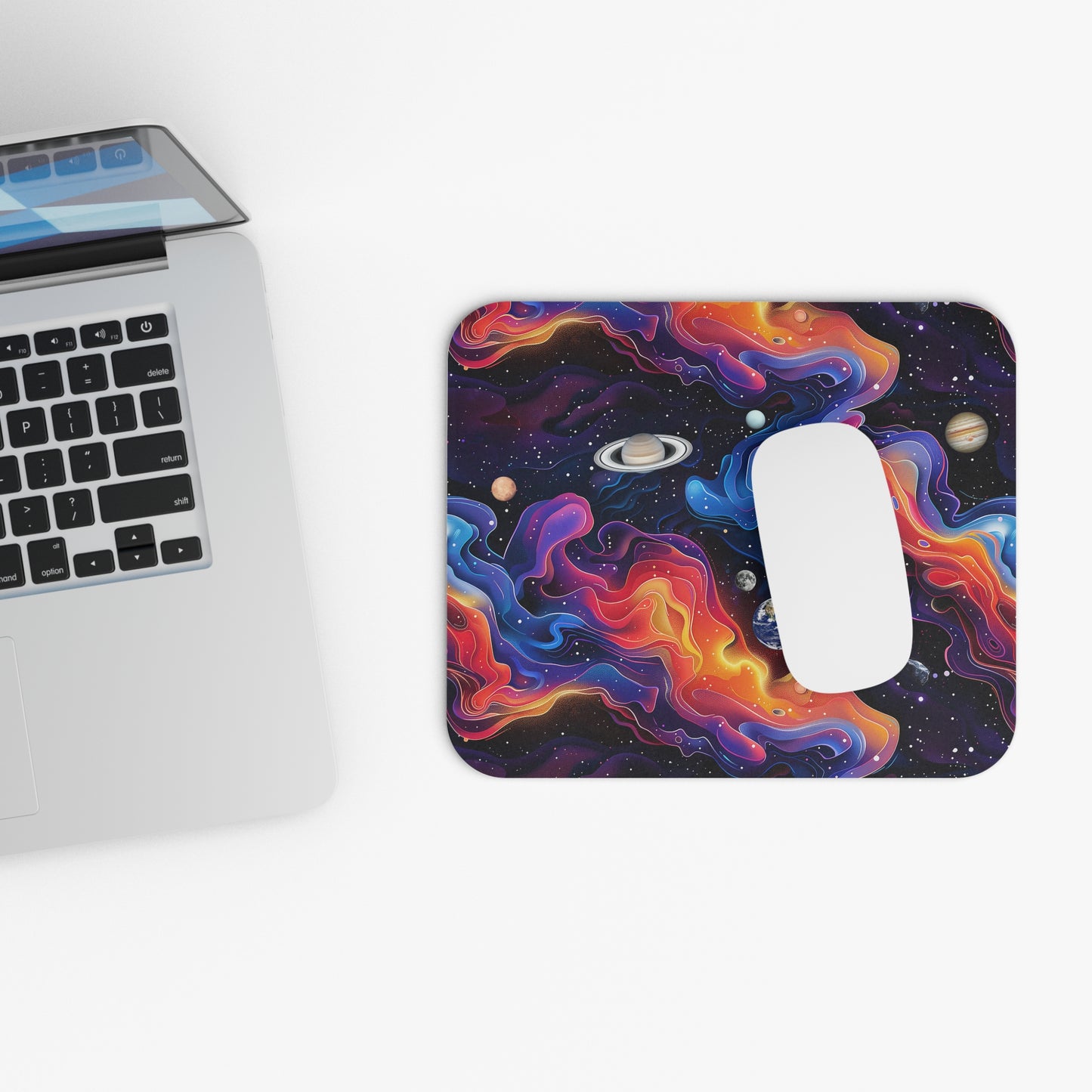 Planetary Solar Flare Mouse Pad - Navigate the Universe with Every Click!