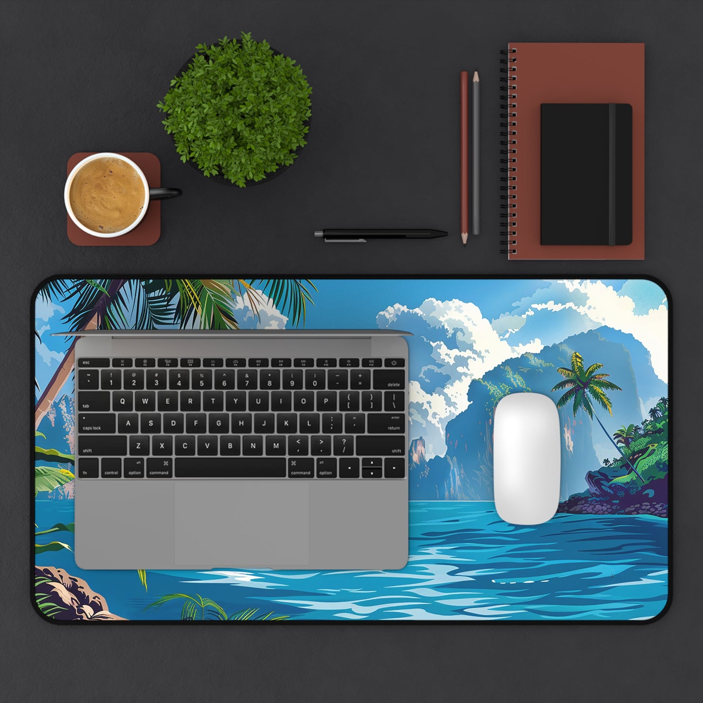 Caribbean Cruise Bliss Desk Mat -  Chart Your Course - Work with a View of Paradise! Available in 3 sizes.