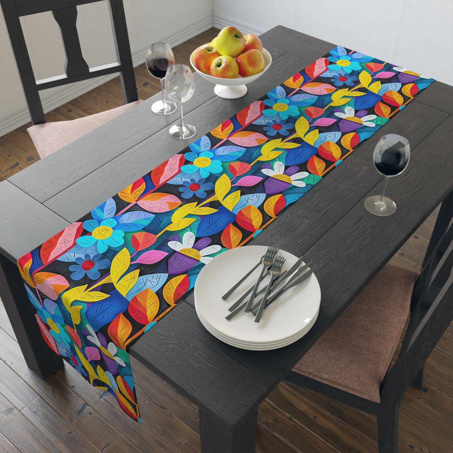 Rhapsody in Bloom Table Runner - Set the Stage for Vibrant Vibes and Blooming Good Times at Every Meal! Available in 2 sizes.