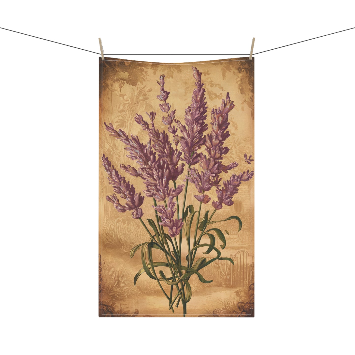 Lavender Lore Kitchen Towel - Cotton Twill - 18" x 30" - Steeped in Tradition, Sprinkled with Lavender!
