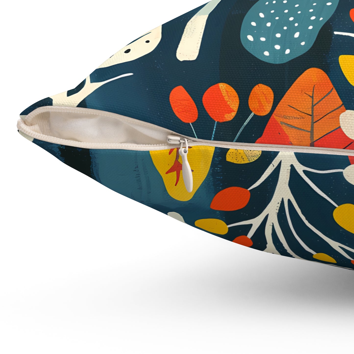 Retro Forest Square Throw Pillow - Spun Polyester - Double-Sided Print - Concealed Zipper - Available in 4 sizes.