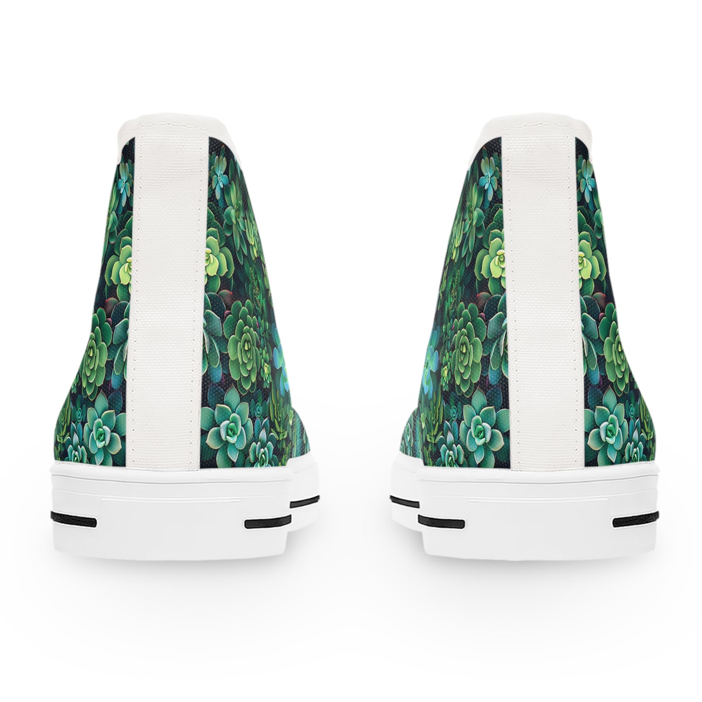 Succulent Forest Ladies' High Top Sneakers - Tread Lightly, Bloom Brightly – Nature's Palette at Your Feet!