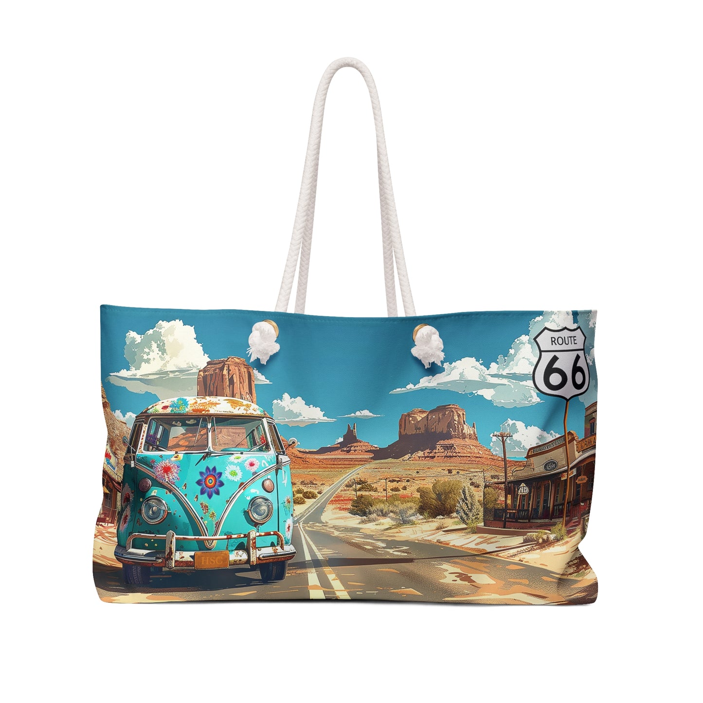 Route 66 Adventure Weekender Bag - Hit the Road in Style - Where Retro Vibes Meet Endless Adventure!